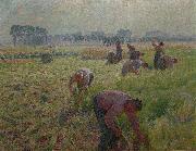 Emile Claus Flax harvesting oil on canvas